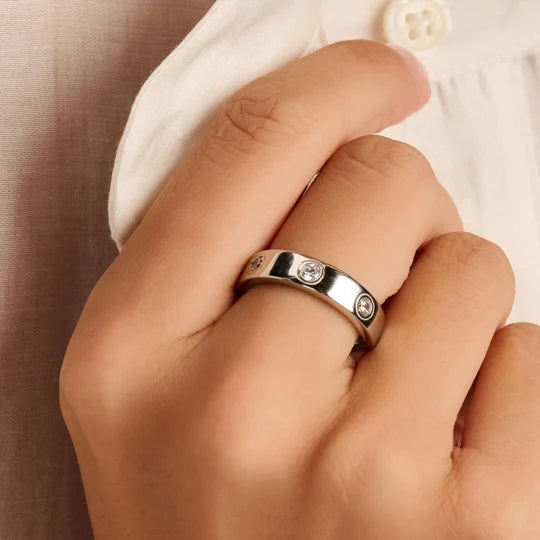 Ti Sento Classic Zirconia Sterling Silver Ring