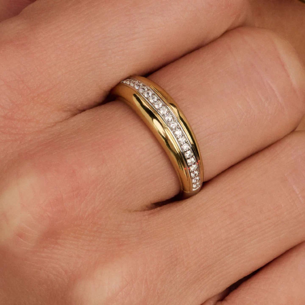 Ti Sento 18k Gold Plated Ring with Zirconia