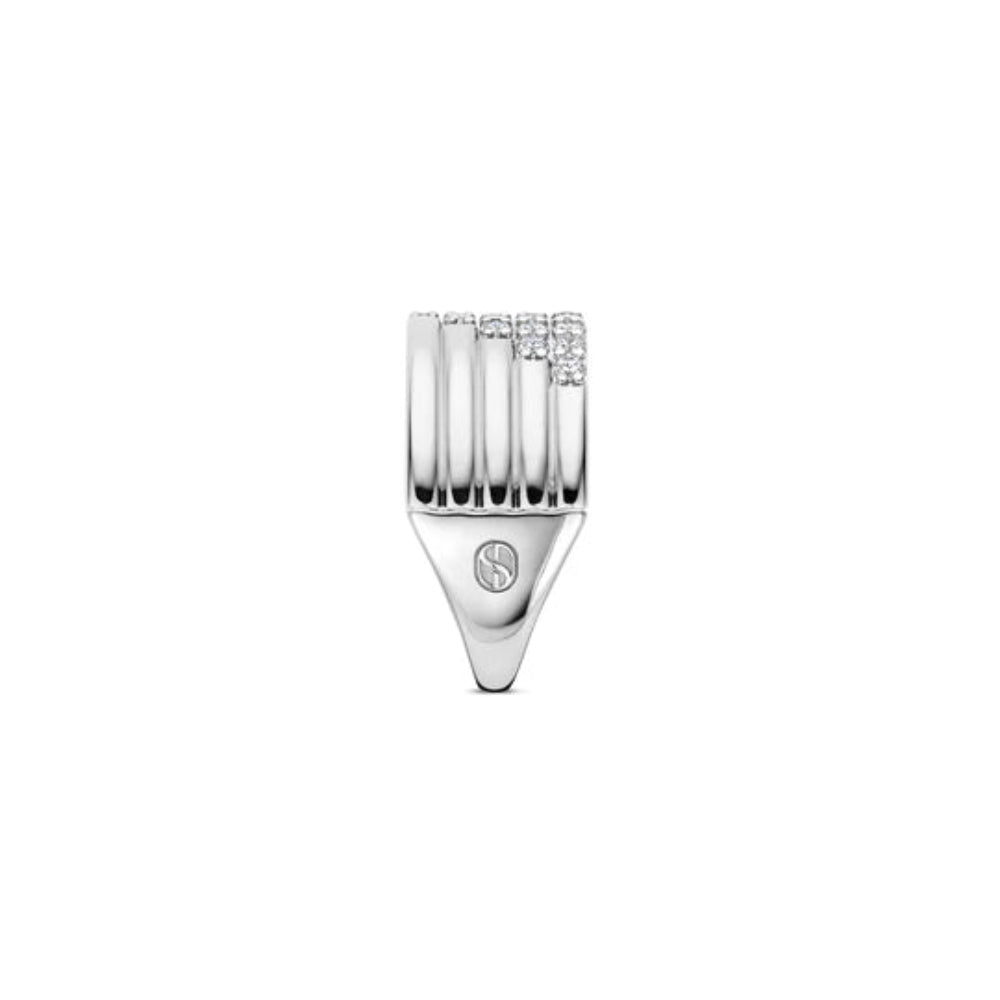 Ti Sento Stering Silver Layered Ring with Zirconia
