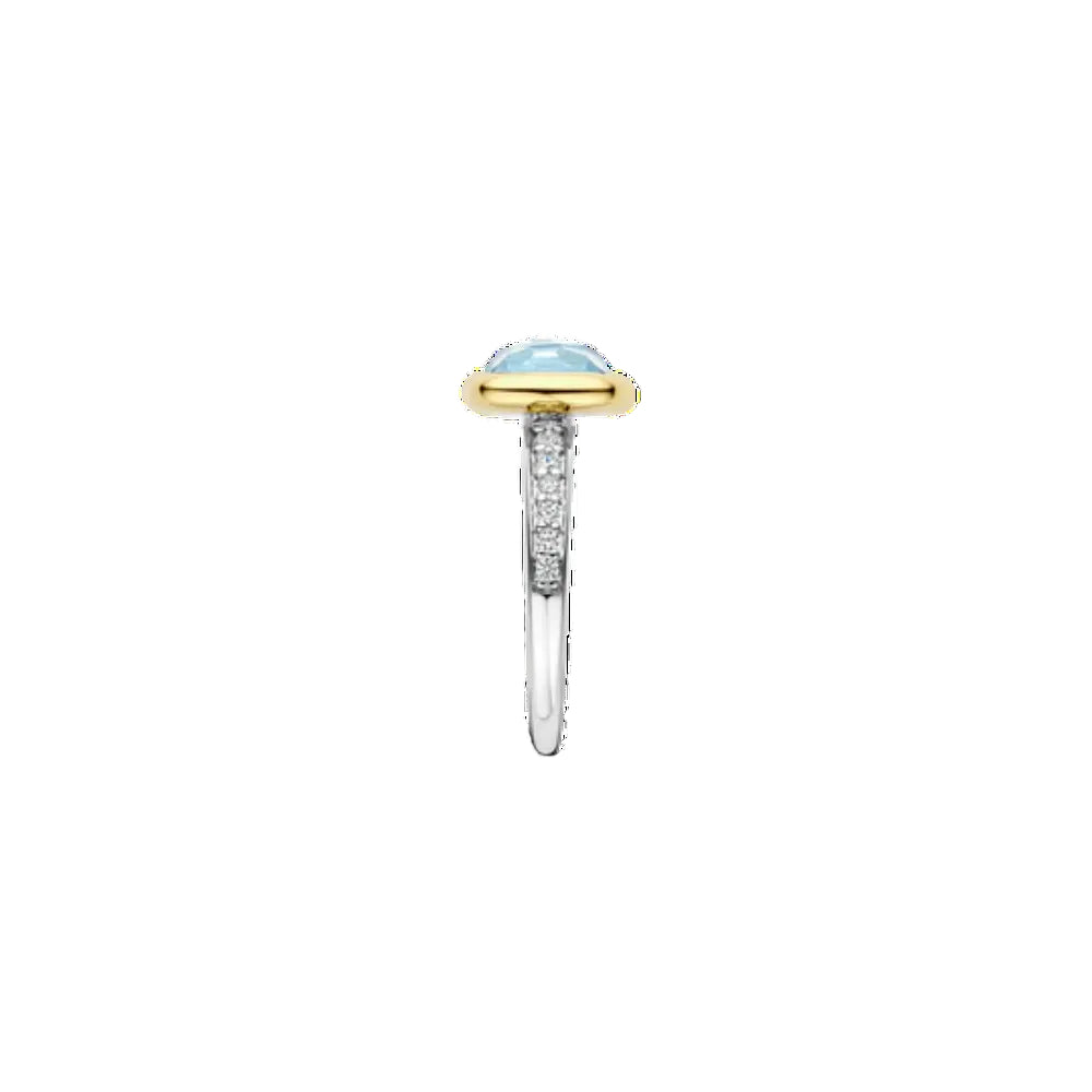 Ti Sento Two-Tone Blue Crystal Ring