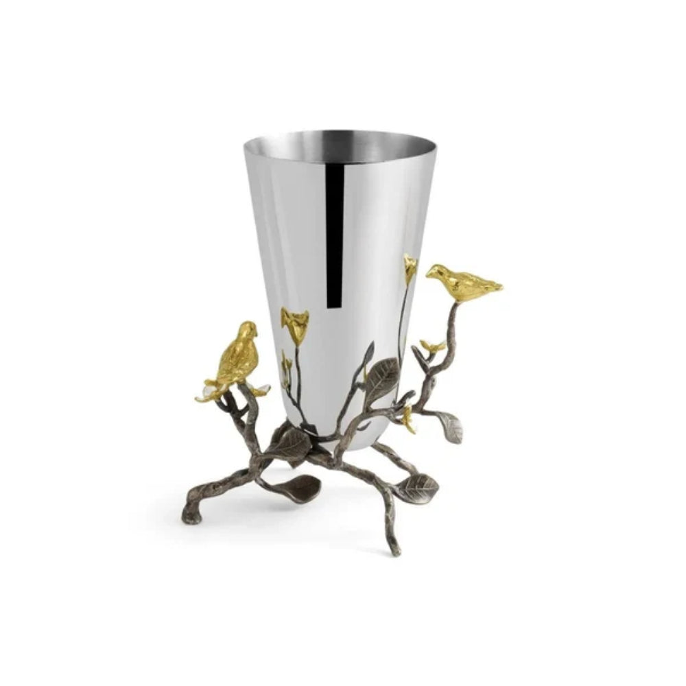 A medium lovebirds vase on a white background.