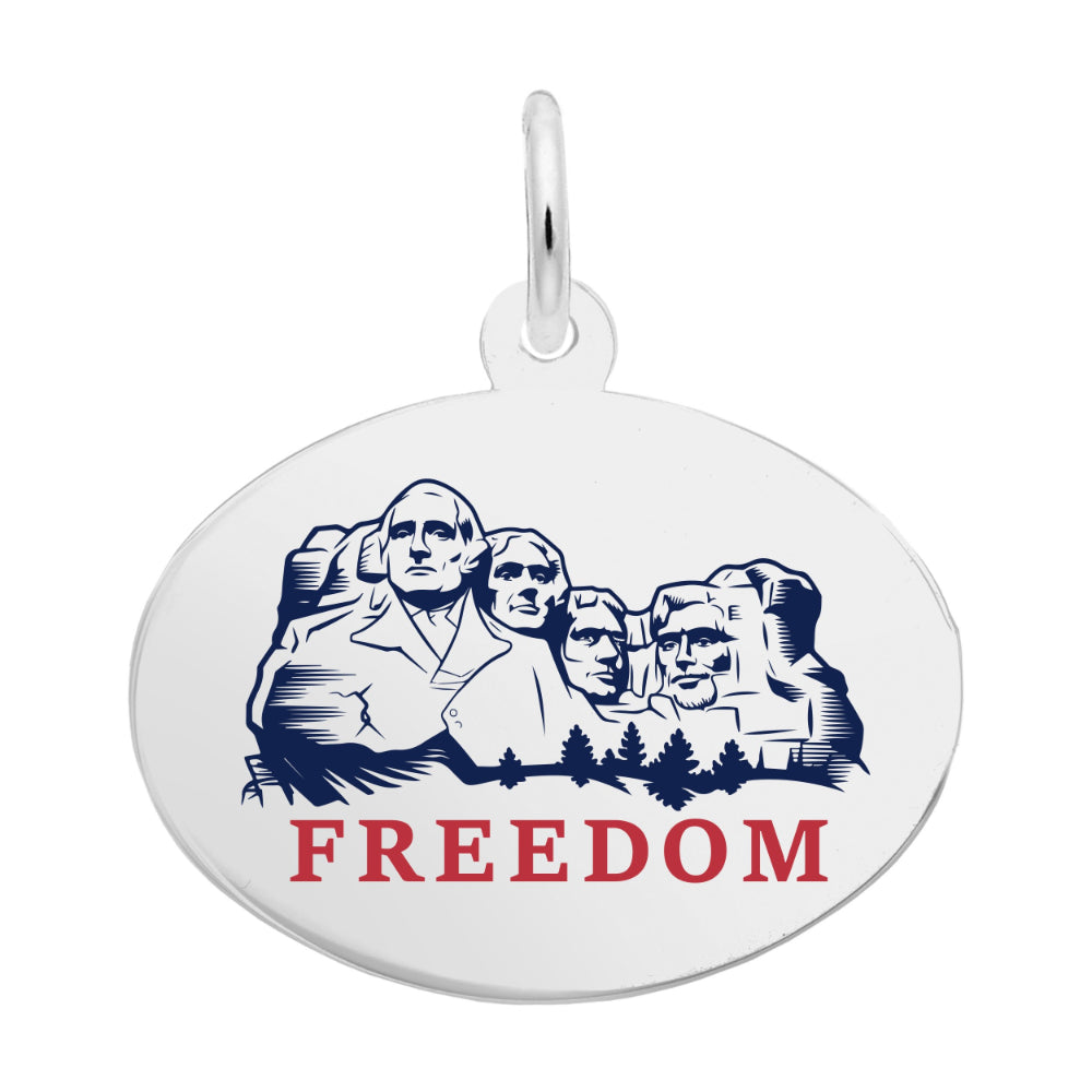 1244 Sterling Silver Painted USA 250 Mount Rushmore Freedom Charm
