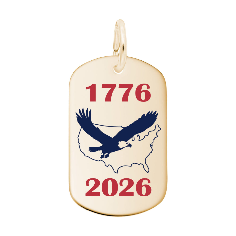 1253 Painted USA 250 1776-2026 Eagle Charm