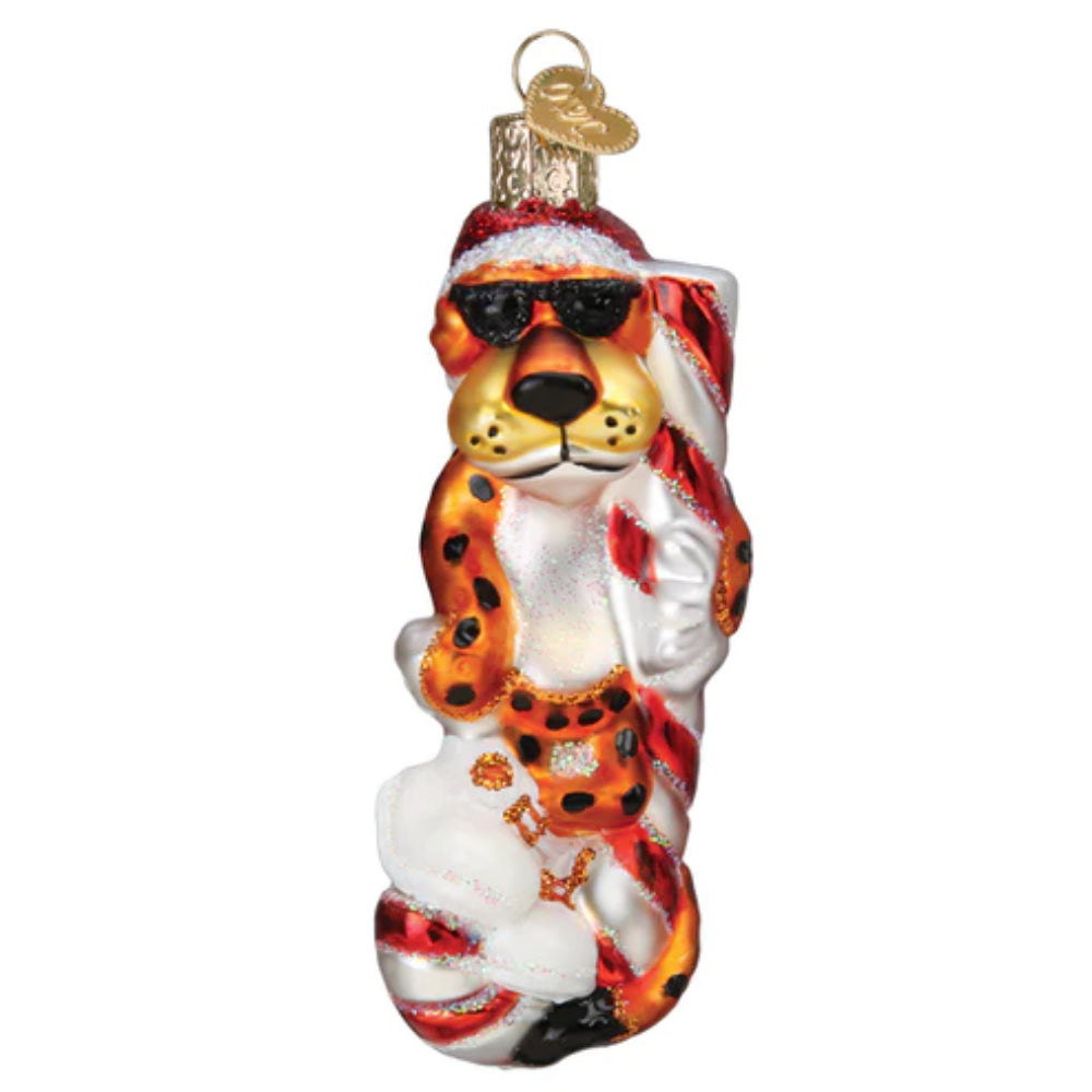 Old World Christmas Chester Cheetah On Candy Cane Ornament – Smyth Jewelers