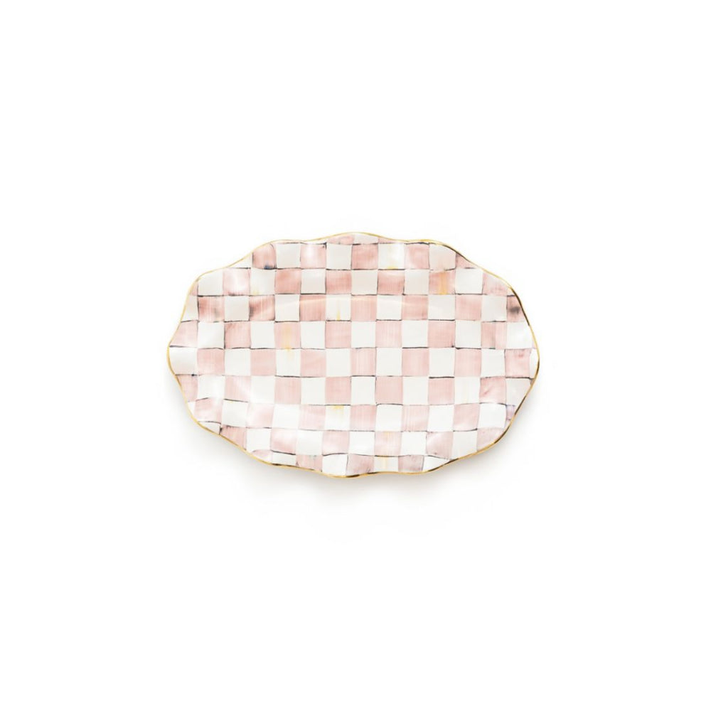 MacKenzie-Childs Rosy Check Ceramic Serving Platter