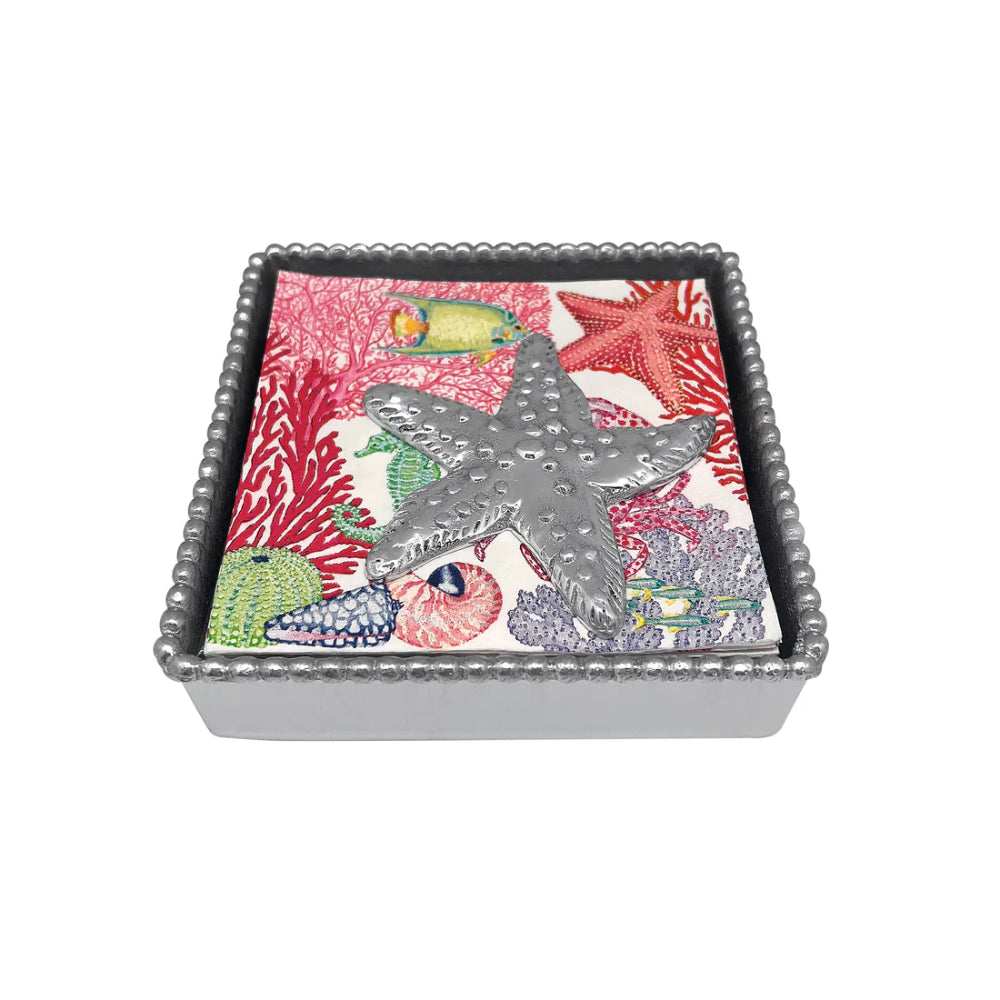 Mariposa Sea Star Beaded Napkin Box