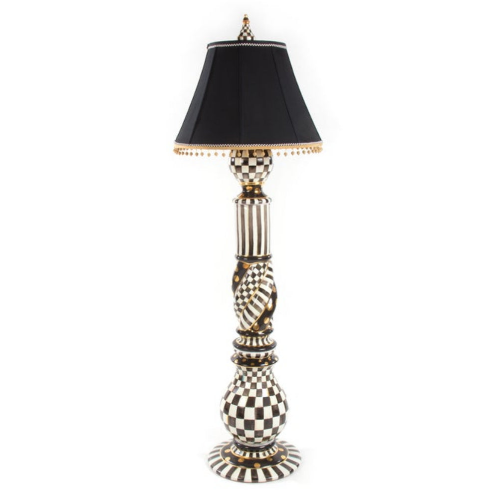 MacKenzie Childs Courtly Check Ceramic Floor Lamp - Online Only