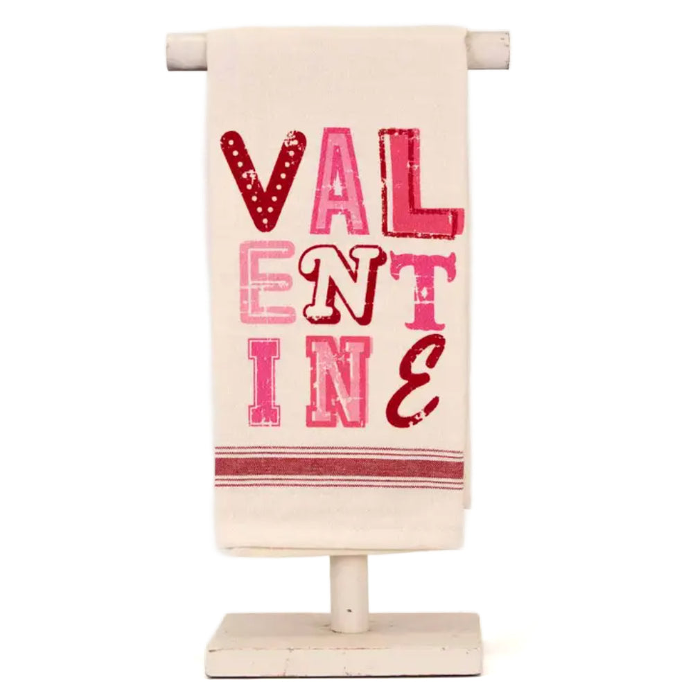The Royal Standard Valentine Hand Towel Cream/Red/Pink 20x28