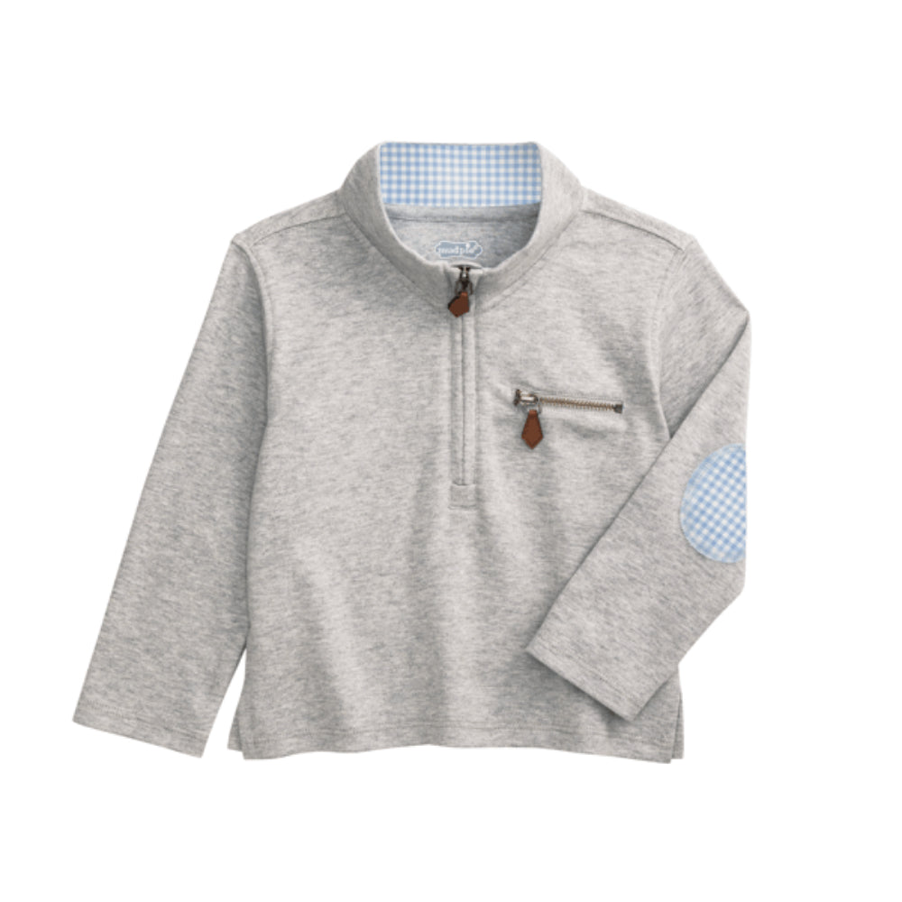 Mud Pie Gray Gingham Quarter Zips