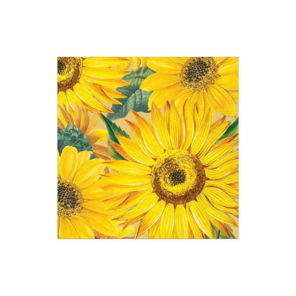 Caspari Sunflowers Paper Cocktail Napkins - Set of 20