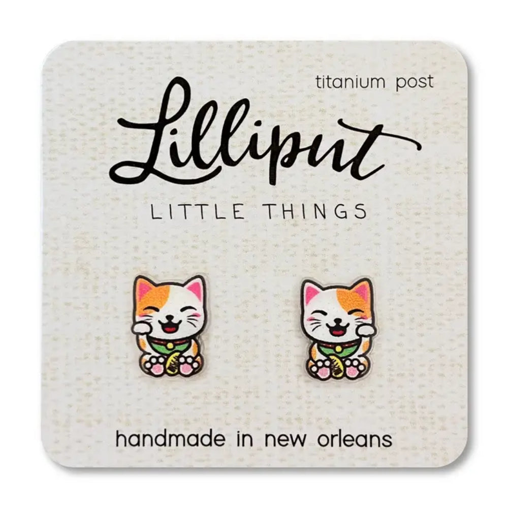 Lilliput Little Things Lucky Cat Earrings