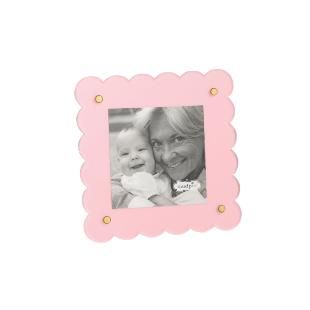 Mud Pie Mini Pink Scallop Frames