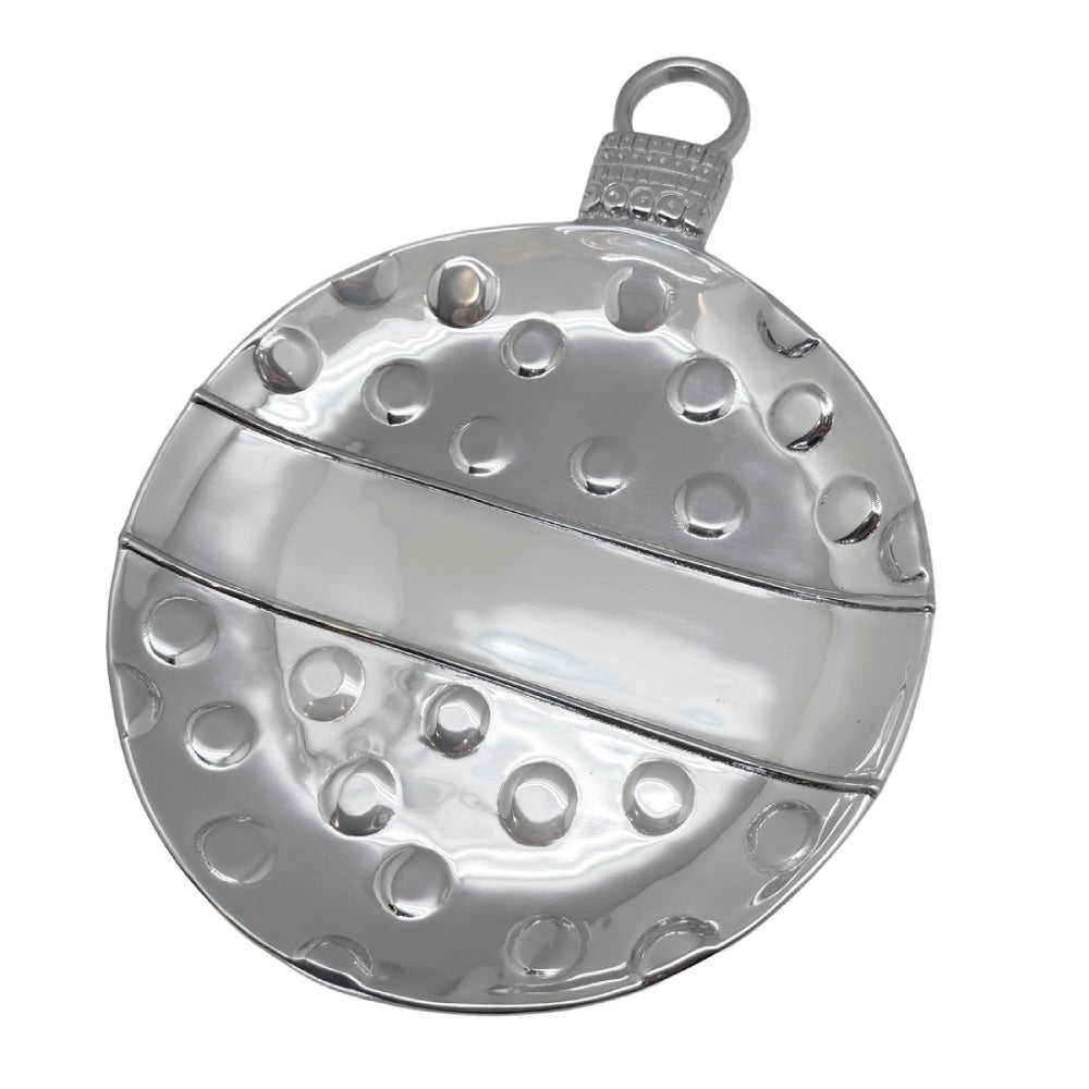 Silver engravable ornament designed plate on a white background