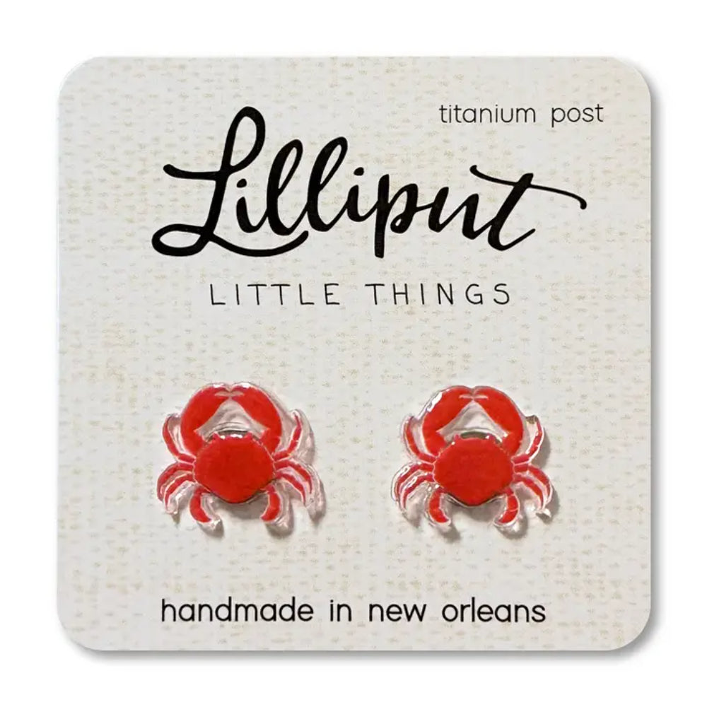 Lilliput Little Things Red Crab Earrings