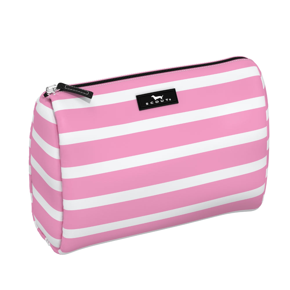 Packin Heat Toiletry Bag Pink and White Stripe