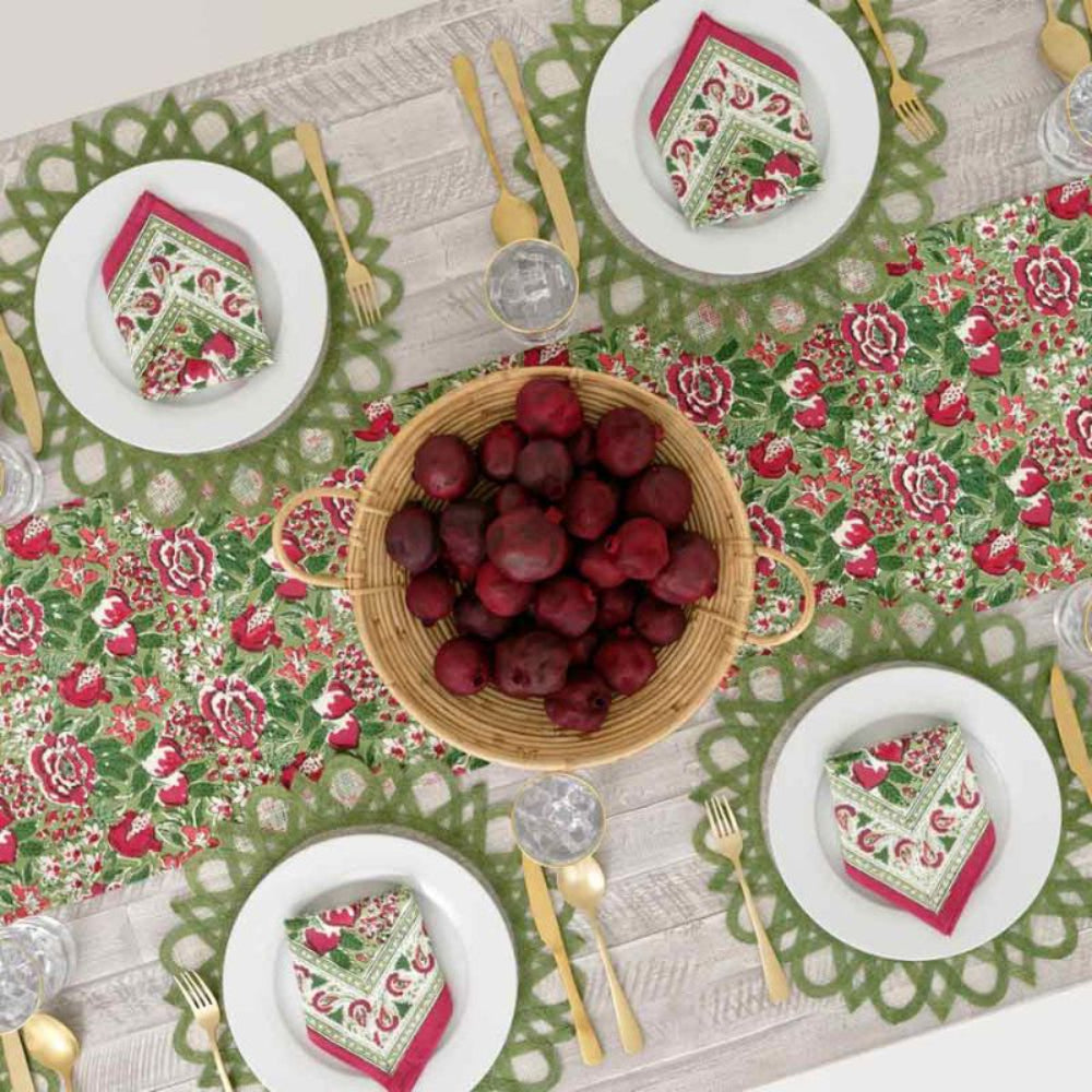 Pomegranate Autumn Orchard Table Runner