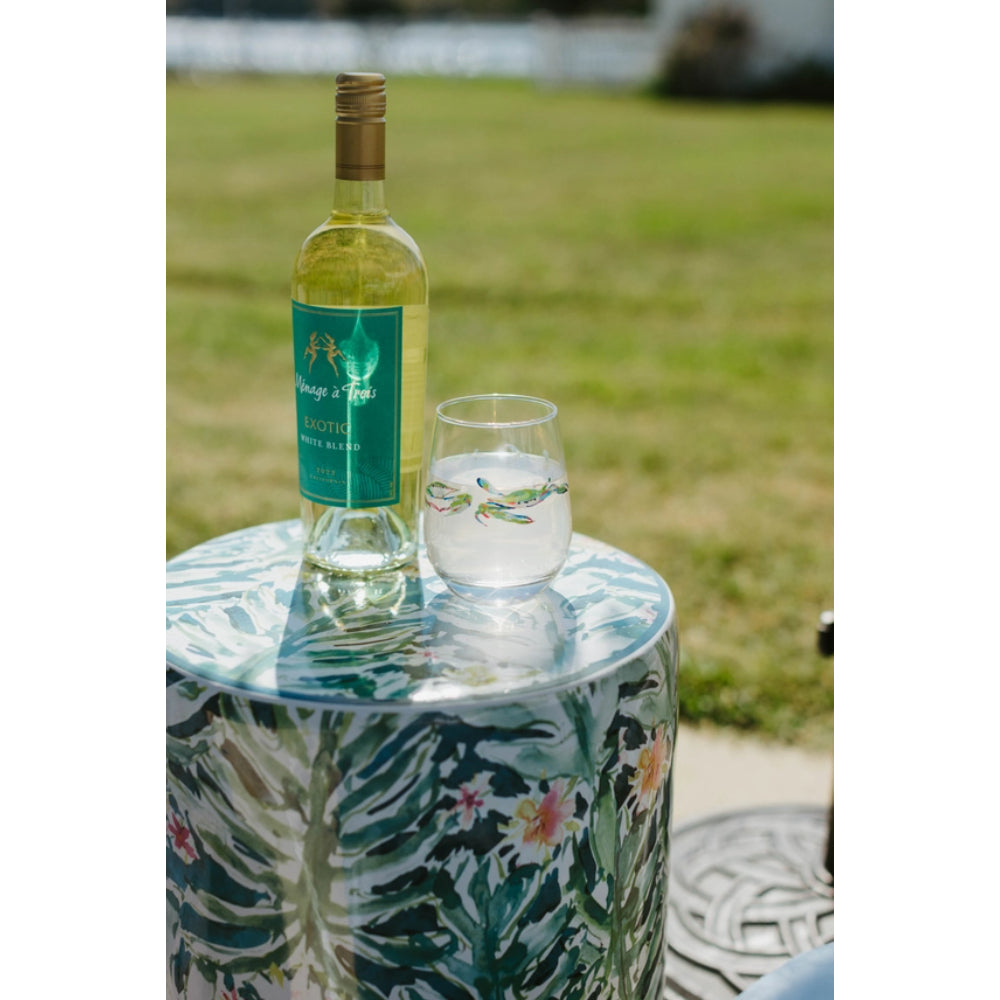 Kim Hovell Art Wine Glass - Bay Blues