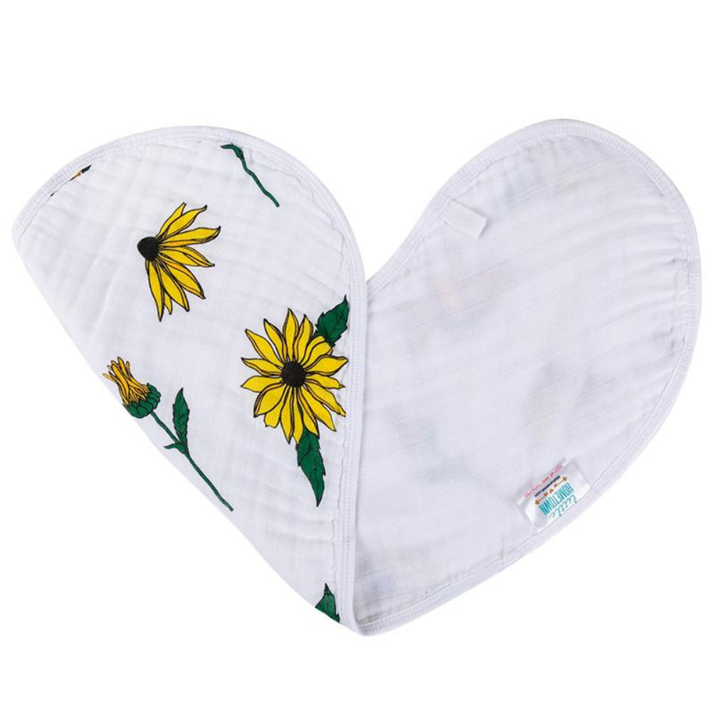 Little Hometown Black Eyed Susan Baby Burp and Bib