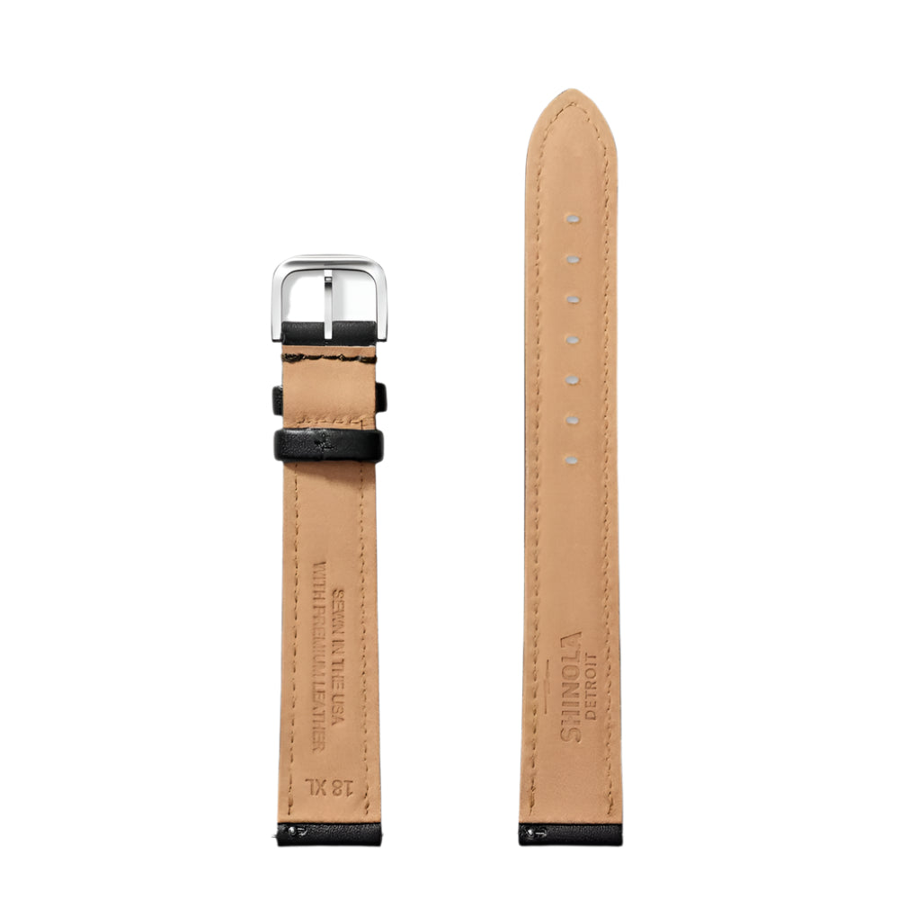 Shinola 18mm Black Leather Watch Strap