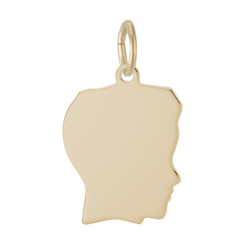 Gold Boy's silhouette charm facing right