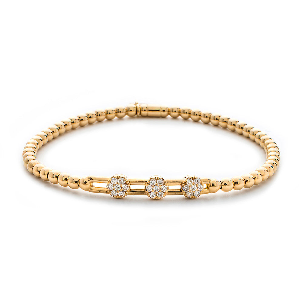 Hulchi Belluni 18k Gold Tresore Collection Beaded Stretch Bracelet
