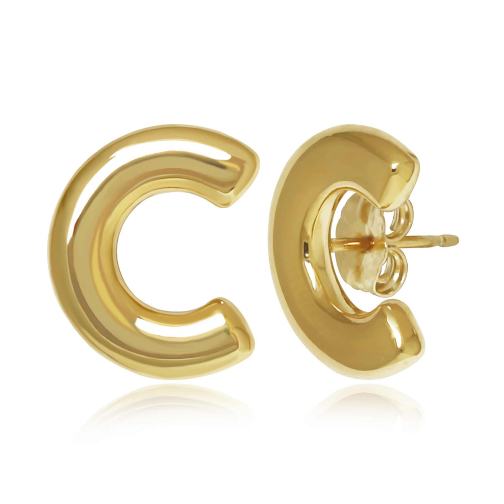 14k Gold Horseshoe Stud Earrings