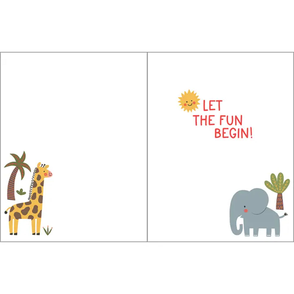 Gina B Designs Birthday Greeting Card - Cute Jungle Animals-Kids