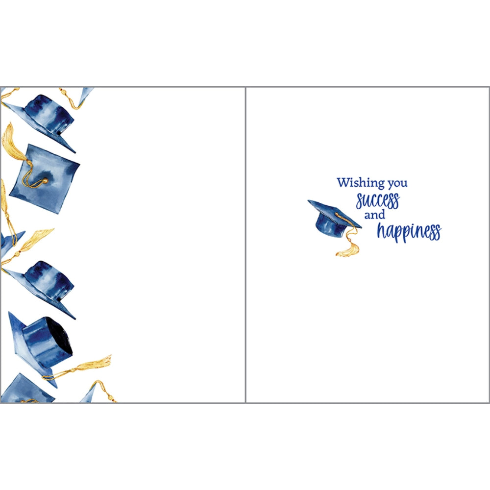 Gina B Designs Graduation Greeting Card - Navy Grad Caps