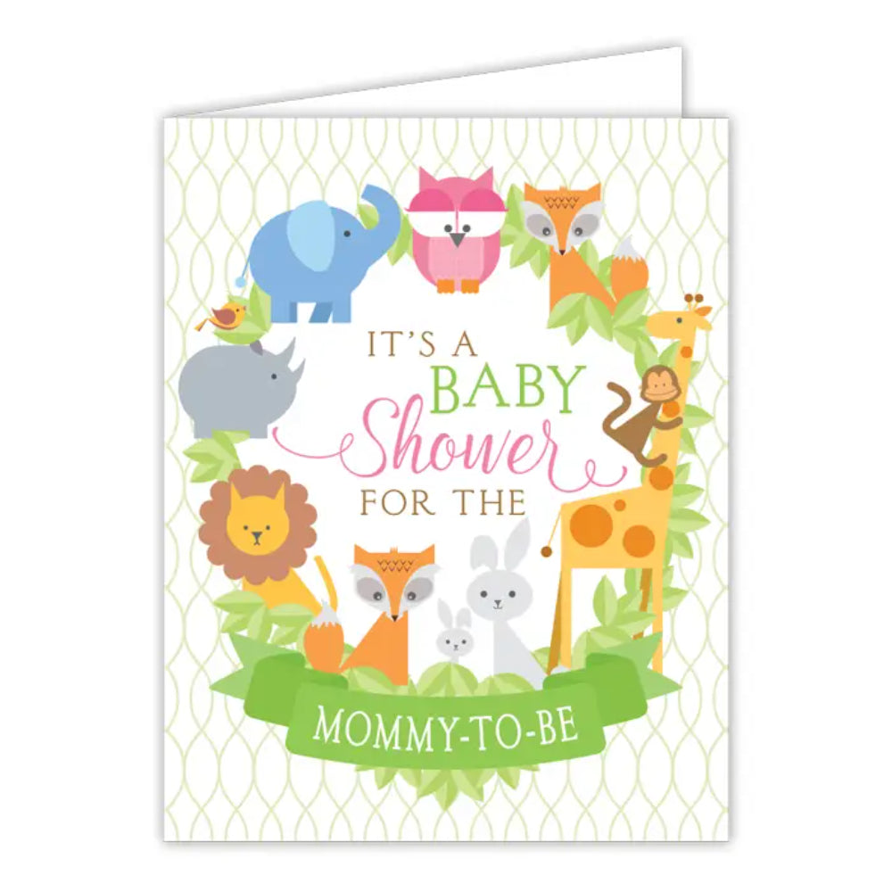 RosanneBeck Collections It's A Baby Shower Animal Wreath Greeting Card