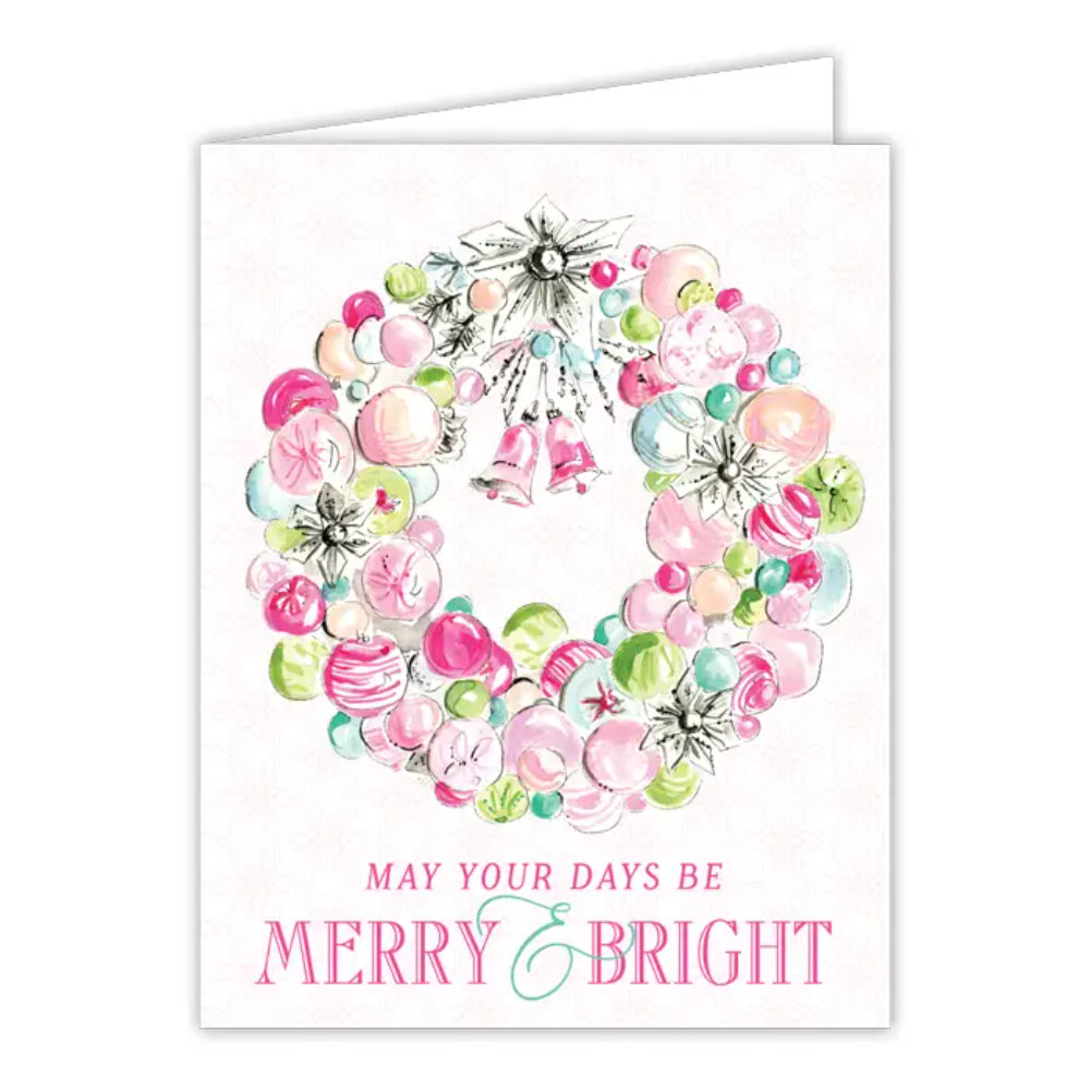 RosanneBeck Merry & Bright Vintage Ornament Wreath Greeting Card