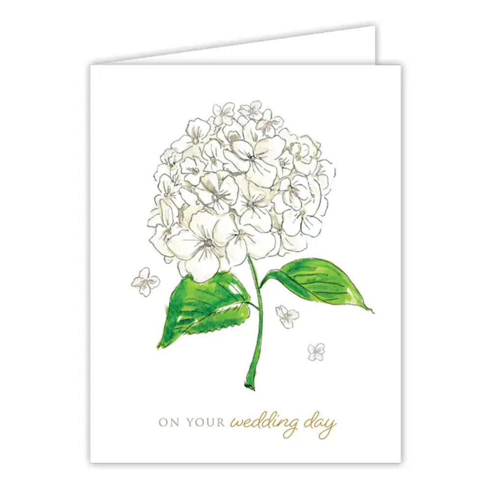 RosanneBeck Collections On Your Wedding Day White Hydrangea Greeting Card