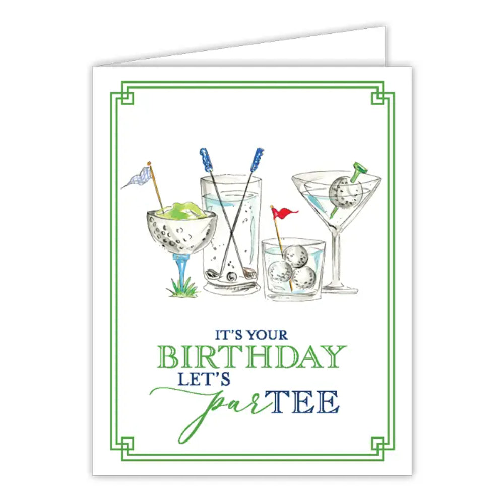 RosanneBeck Collections It's Your Birthday Lets ParTEE Golf Cocktails Greeting Card