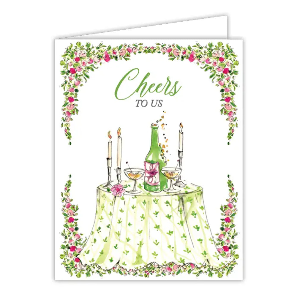 RosanneBeck Collections Handpainted Cheers To Us Table For Two Greeting Card