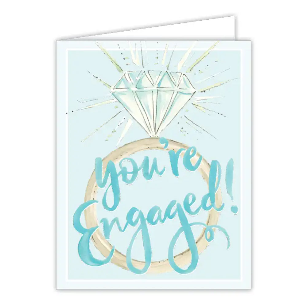 RosanneBeck Collections Handpainted You're Engaged Engagement Ring Greeting Card