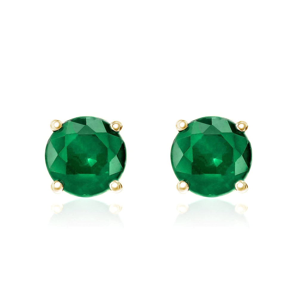 Smyth Jewelers 14k Gold 5mm Emerald Stud Earrings