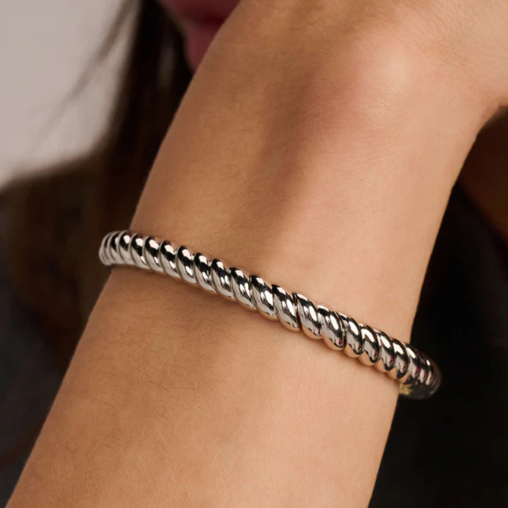 Ti Sento Sterling SIlver Twist Bangle Bracelet