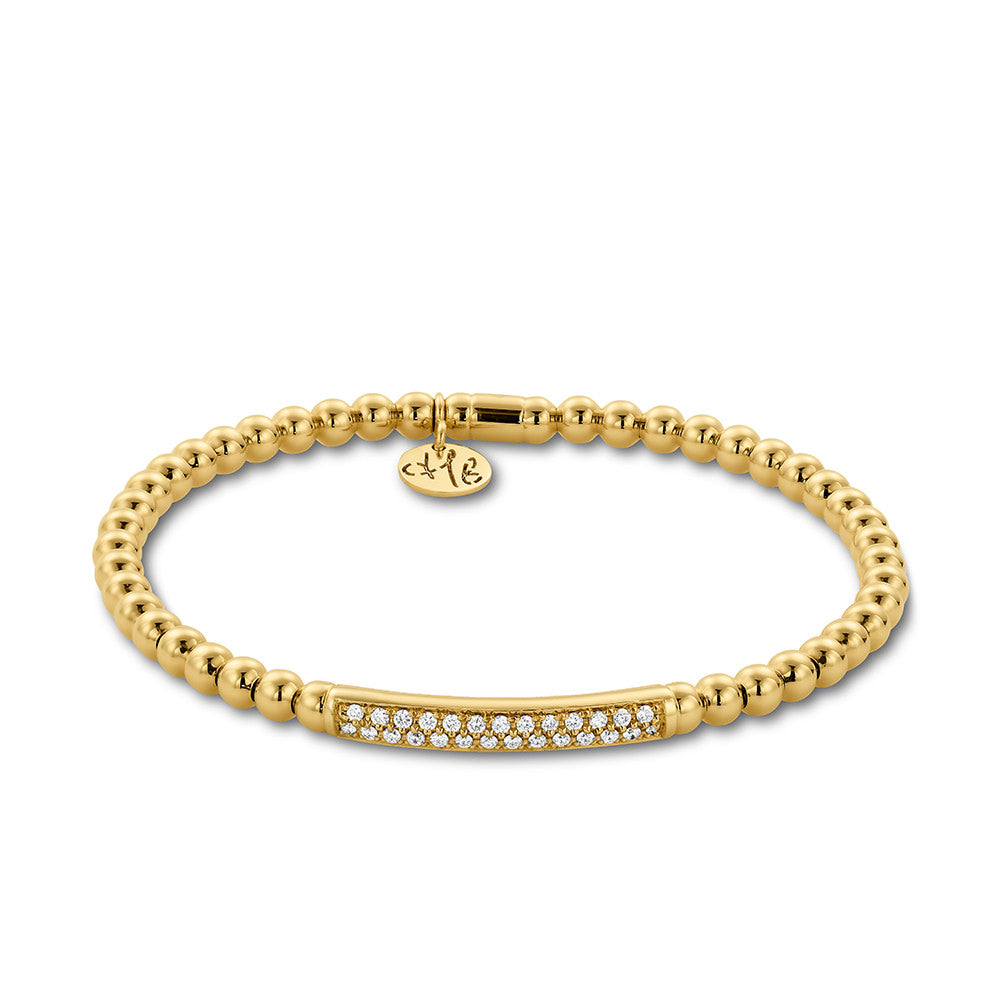 Hulchi Belluni 18k Gold Tresore Collection Beaded Stretch Bracelet