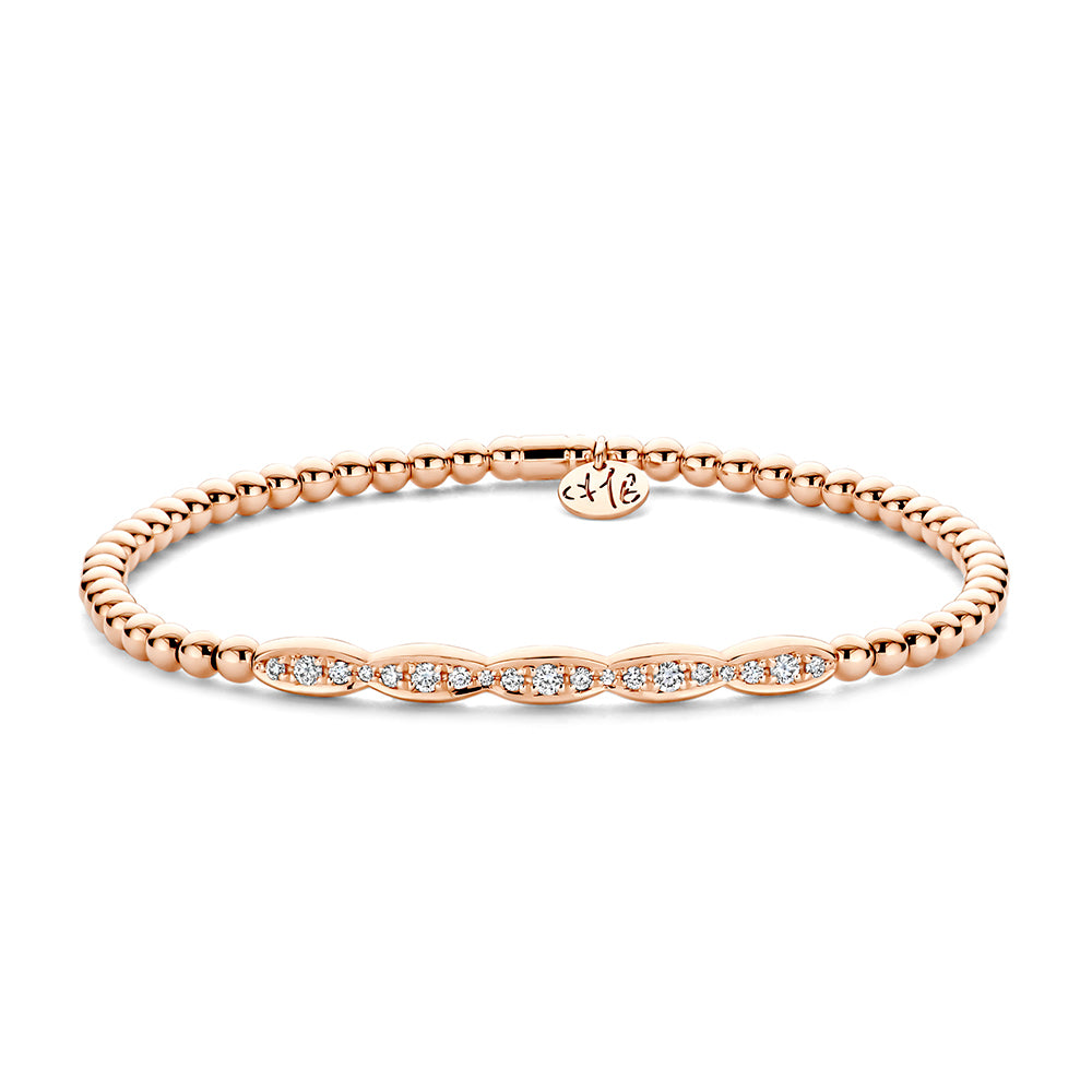 Hulchi Belluni 18k Rose Gold Tresore Collection Beaded Stretch Bracelet