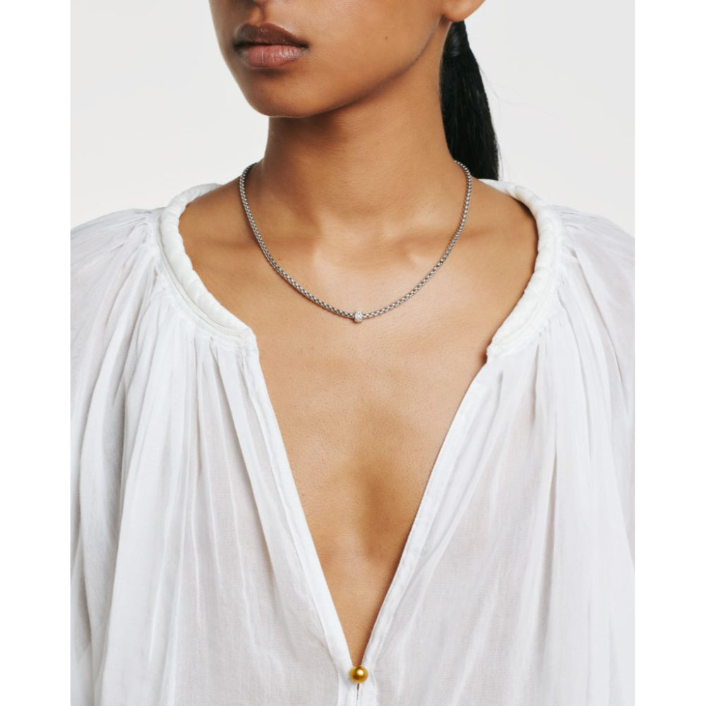 Fope 18k Gold Eka Necklace with Pavé Diamonds