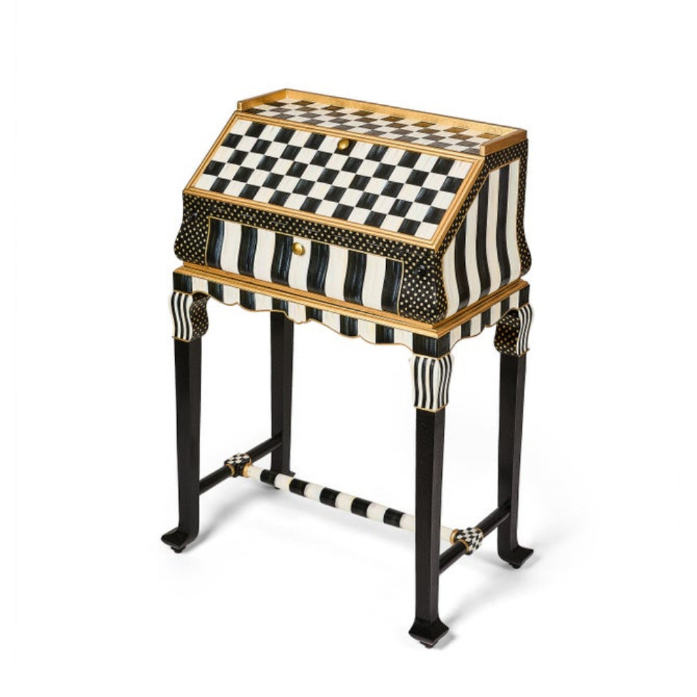 MacKenzie Childs Courtly Check & Stripe Writing Desk - Online Only