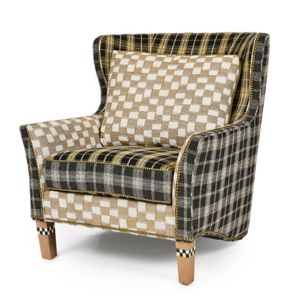 MacKenzie Childs Mad For Plaid Wing Chair - Online Only – Smyth Jewelers