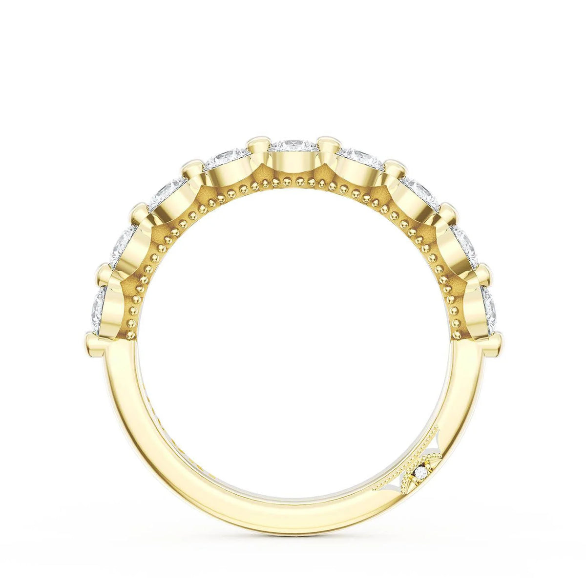 Tacori Sculpted Crescent 18k Yellow Gold Diamond Wedding Band