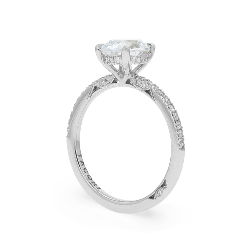 Tacori Platinum Simply Tacori Oval Diamond Halfway Engagement Ring