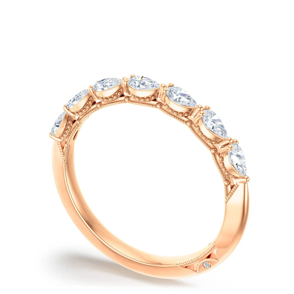 Tacori 18k Rose Gold Sculpted Crescent Pear Wedding Band