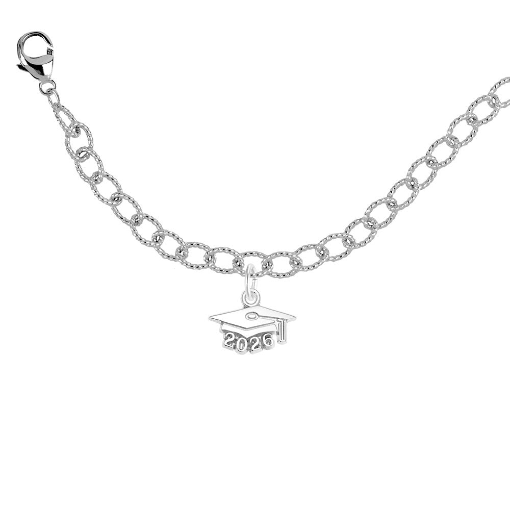 RQC 6756 Sterling Silver Grad Cap 2026 Bracelet Set
