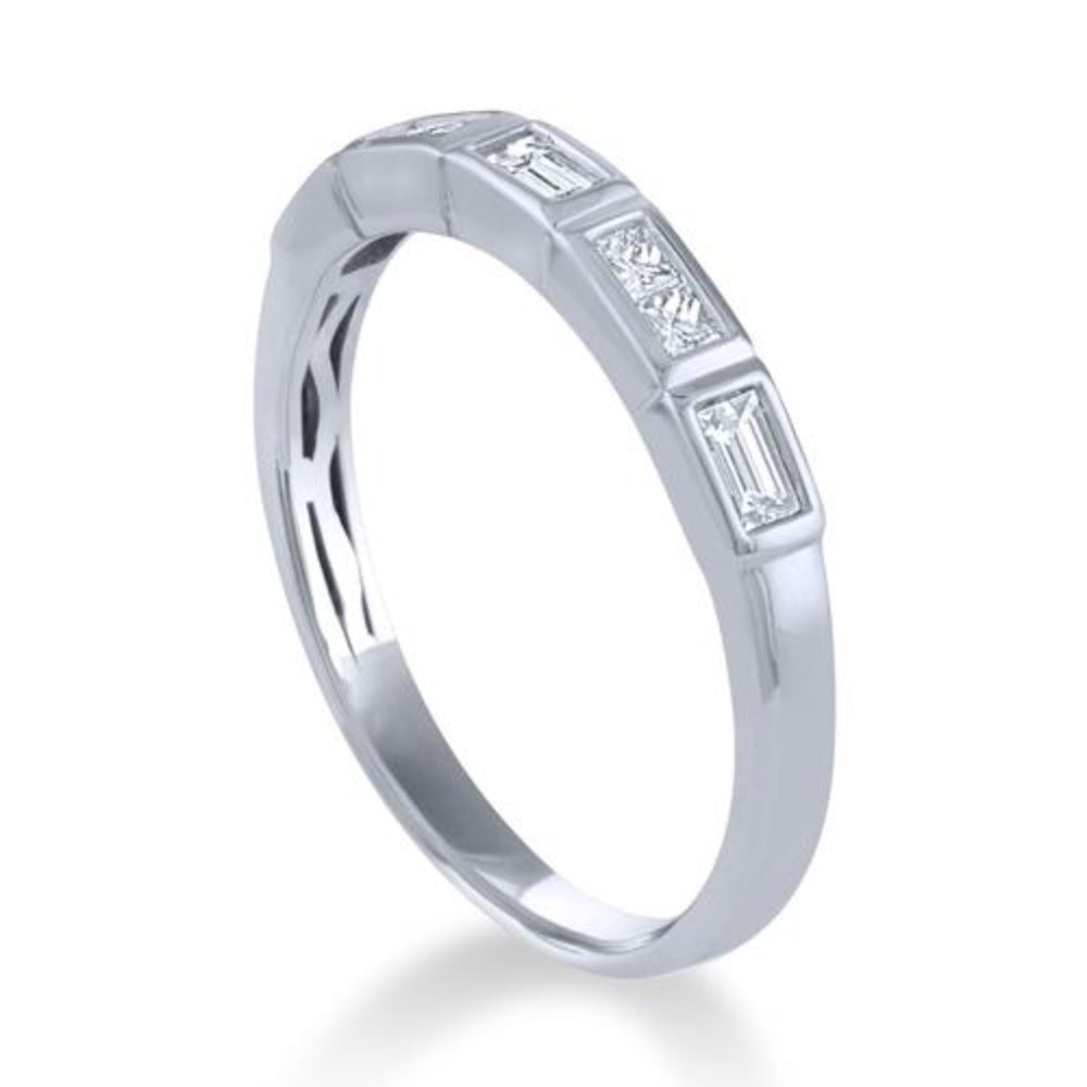 14k Baguette and Princess Cut Diamond Band