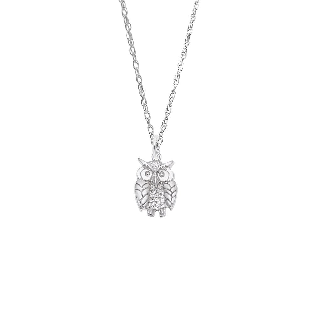 RQC 1673 Sterling Silver Wise Owl Necklace Set