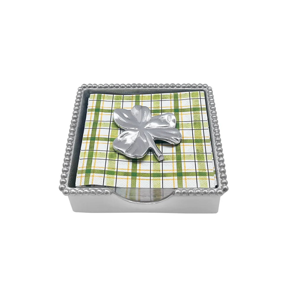 Mariposa Shamrock Beaded Napkin Box Set