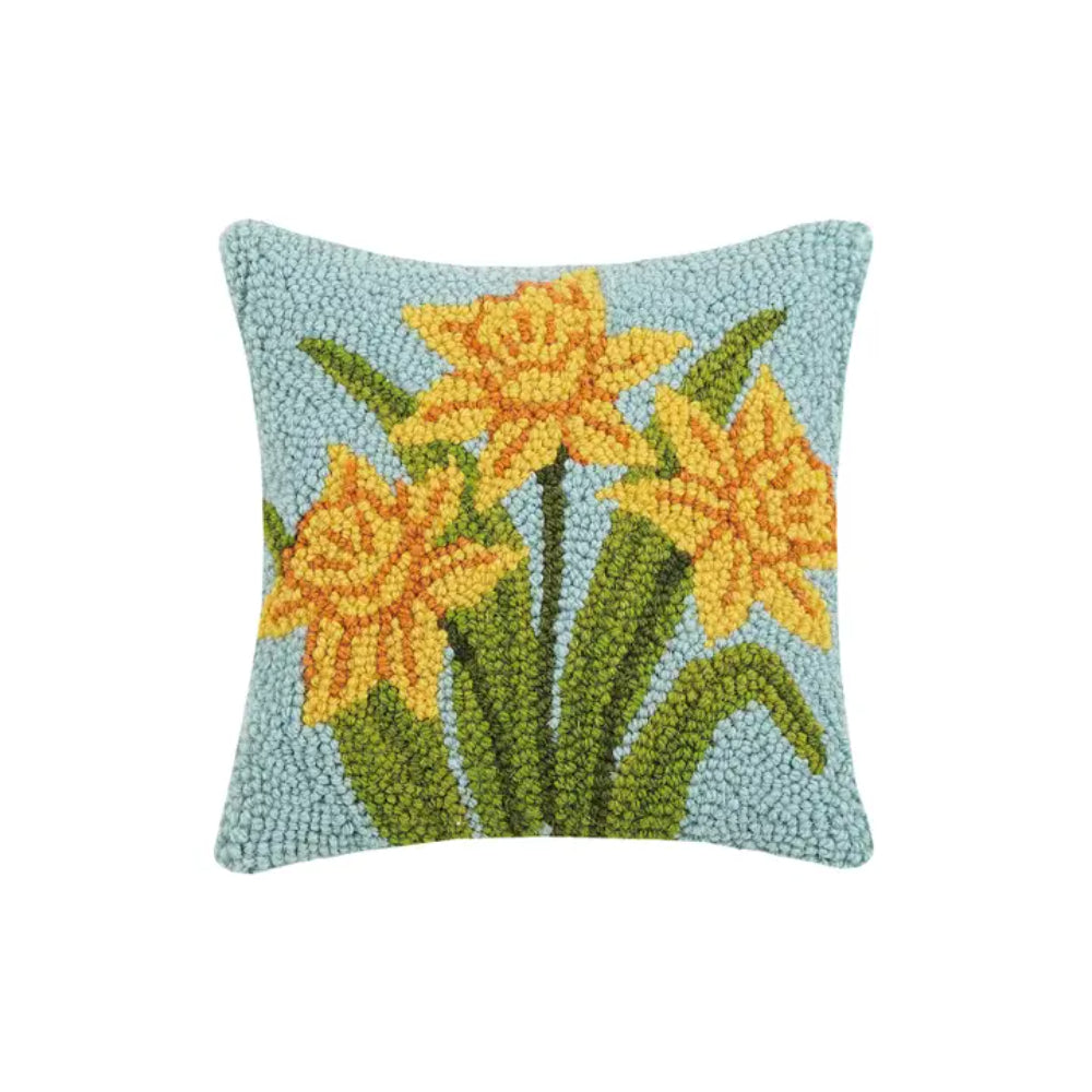 Peking Handicraft Daffodil Flower Hook Pillow