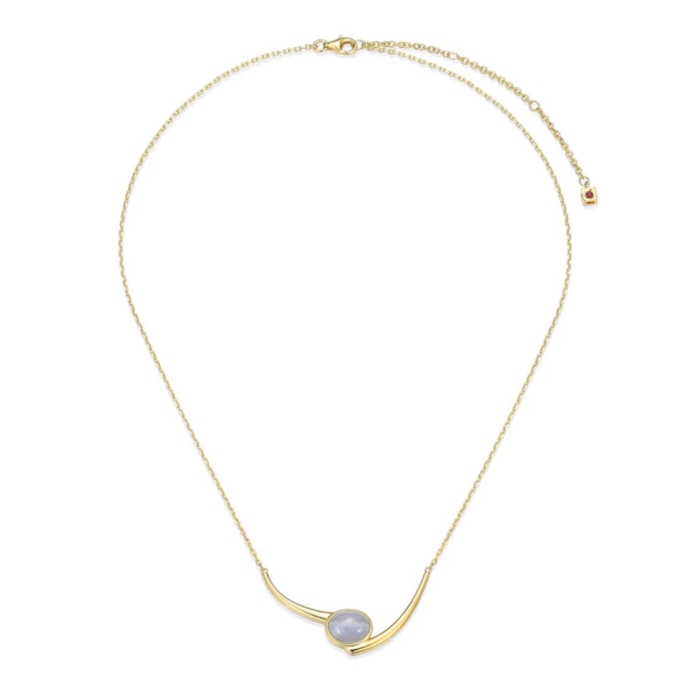 Elle Lustre Collection Blue Lace Agate Pendant Necklace